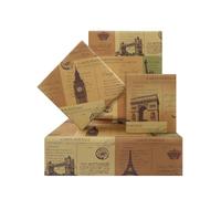 Boerni Papel de regalo vintage de la Torre Eiffel de París francés, Arco del Triunfo, Puente de la Torre de Londres, papel kraft plegado, 4 hojas para cumpleaños, bodas, baby shower, 20 x 29 pulgadas