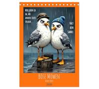 Böse Möwen (Tischkalender 2026 DIN A5 hoch), CALVENDO Monatskalender: Für Alle, die die Nordsee lieben - und für Alle, die ein kleines bisschen böse sindd