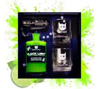 BÖSER KATER Black Light Neon Limetten Gin 40% Vol. 0,5l in Giftbox with UV-Taschenlampe & glasses