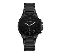 BOFAN Relojes negros para hombre con correa de acero inoxidable, esfera multifuncional de 6 manos, fecha automática, resistente al agua (todo negro), Todo negro