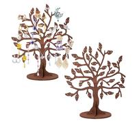 Bofanze 2 Piezas Expositor Pendientes Madera Arbol Organizador Pendientes Arbol Soporte para Pendientes de Madera Expositor de Joyas y Pendientes para Pendientes, Collares y Pulseras