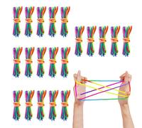 Bofanze 20 Piezas Cuerdas para Juegos de Dedos Cuerda Uerdas para Dedos de Arcoíris Juegos Flexibles Uego de Hilos para Jugar en Casa o al Aire Regalos de Fiesta Cumpleaños de Niños,160cm
