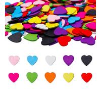 Bofanze 300pcs Pequeños Corazones de Madera Colorido, Corazones de Madera para Bautizo, 2cm Decoración de Corazones de Madera, para Cumpleaños, Decoración para Libro de Visitas, Decoración de Pared