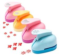 Bofanze 4 Piezas Mini Perforadora Papel Formas Juego de Perforadoras de Papel Perforadoras para álbum de Recortes Troqueladoras para Manualidades con 20 papel para Artesanías Etiquetas de Regalo