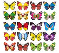 Bofanze 40 Piezas 3D Mariposas Decorativas con Clip 12CM Decoración de Mariposa con Clip de Color PVC Adornos de Mariposas Artificial Extraíble Mariposas Decorativas Grandes para Paredes,Fiestas