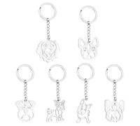 Bofanze 6 Piezas Llavero Perro Mascotas Llavero de Acero Inoxidable de Perro en Forma de perro Llaveros Creativo Bonito para Bolsos llavero Personalizado para Regalos de Cumpleaños