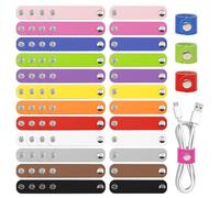 Bofanze 60 ciezas Cable Ties Kit Bridas Reutilizables Pequeñas Correas de Cables Organizador Sujeta Cable Bridas para Cables Soporte de Cable para Cables de Auriculares, Cables de Datos