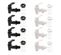 Bofanze 8 Piezas Grifo Dispensador Grifo de Barril Grifos Fuente de Agua de Plástico de Bebidas Reutilizable Recipiente de Agua Grifo de Bebida para Cerveza, Jugo de Frutas (Blanco y Negro)