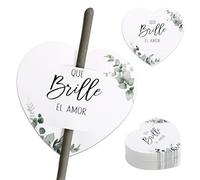 BOFUNX 100pcs Que Brille el Amor Decoración para Bengalas Tarjetas de Bengalas Boda para Invitados Etiquetas en Español Detalles Decoración para Boda Aniversarios Compromiso