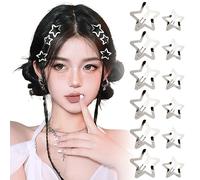 BOFUNX 12pcs Pinzas para el Pelo con Diseño de Estrella Y2K Clips de Metal Horquillas Antideslizantes Accesorios para el Cabello para Mujeres Niñas