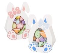 BOFUNX 20pcs Cajas de Pascua Conejo Bolsas Paquetes de Regalo Bolsitas Dulce de Papel en Forma de Conejito para Rellenar Regalos para Chuches Galletas Caramelos para Niños