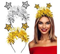 BOFUNX 2pcs Diademas 2025 para Año Nuevo Feliz 2025 Diadema de Estrella Accesorios Photocall Nochevieja Disfraz Cabello para Fin de Año Diseño Pelo