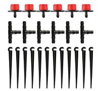 BOFUNX 300pcs Riego por Goteo Kit, Goteros Riego Cabeza+Conectores Riego+Soportes para Tubo 4/7mm Accesorios para Goteo Sistema Irrigación Jardín Huerto Patio Césped