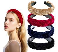 BOFUNX 4pcs Diademas para el Pelo de Terciopelo Trenzado de Estilo Vintage para Cabello de Mujeres Niñas Accesorio para Uso Diario Fiesta Tradicional Oktoberfest