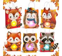 BOFUNX 6pcs Linternas para Niños Farolillos de Bolsas de Papel Faroles Manualidades Bricolaje para Fiestas Desfile de San Martín Navidad Halloween Sin Luz