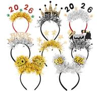 BOFUNX 8pcs Diadema 2025 para Año Nuevo Feliz 2025 Diadema Accesorio Photocall Nochevieja Disfraz Cabello para Fin de Año Diseño Pelo