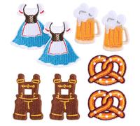BOFUNX 8pcs Oktoberfest Parches Termoadhesivos de Ropa Bávara Pegatinas Parches Bordados Adornos DIY para Costura Bolsa Mochila Camiseta Pantalones Sombrero Jeans