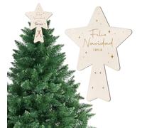 BOFUNX Estrella Punta del Árbol de Navidad - Topper Decorativo para Hogar - Adorno Navideño de Apellido Familiar