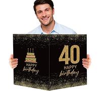 BOFUNX Tarjetas de Felicitación Cumpleaños de 40 Años Postal Original Grande Carta Felicitaciones Regalo para Feliz Cumpleaños a Familias Amigos 55x35cm