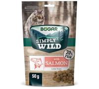 Bogar - Simply Wild - Chuches Gatos - Comida Gatos como Complemento de la Alimentación Habitual - Snacks con Sabor a Salmón - Bocados Jugosos y Apetitosos para Recompensar con Sabor - 50 G