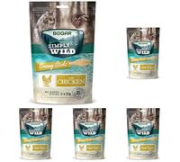 Bogar - Simply Wild - Chuches Gatos - Comida Gatos Complementaria - Snack Cremoso Sabor Pollo - Golosina para Felino Adulto - 5x15g - Ideal para los Momentos de Interacción Diarios (Paquete de 5)