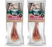 Bogar - Simply Wild - Chuches para Perros - Alimento para Perros como Complemento de la Alimentación - Medio Hueso de Jamón Natural - 100% Cerdo Seco - Ayuda a la Masticación y Salud Dental