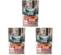 Bogar - Simply Wild - Chuches para Perros - Comida Perros como Complemento de la Alimentación Habitual - Orejas de Cerdo x2-100% Naturales y Secas - Ayuda a la Masticación y Bienestar (Paquete de 3)