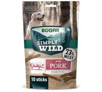 Bogar - Simply Wild - Chuches para Perros - Snacks para Mascotas como Complemento Alimenticio - Premios para Perros Ricos en Carne - Sabor a Cerdo - 10 Sticks - 110G