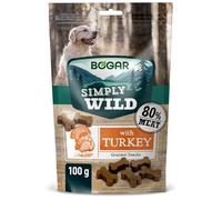 Bogar - Simply Wild - Chuches para Perros - Snacks para Perros De Todos Los Tamaños como Complemento Alimenticio - Huesos Suaves para Mascotas - Premios con Sabor a Pavo - 100G