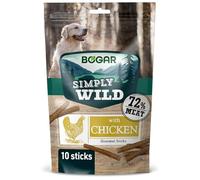 Bogar - Simply Wild - Chuches para Perros - Snacks para Perros en Complemento Alimenticio - Huesos para Mascotas en Forma de Sticks Ricos en Carne - Sabor Pollo - 10 Sticks - 110G