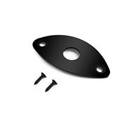 Bogart Placa de enchufe de guitarra curvada ovalada estilo fútbol compatible con guitarra Les Paul Ibanez Jackson o bajo con tornillos de montaje negro (HJ 003-BK)