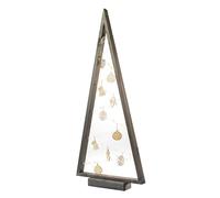 BOGATECO Árbol de Navidad de madera con LED de 104 cm de alto | Decoración de madera incluida | Decoraciones navideñas | 100 LED |