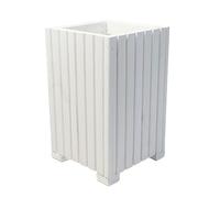 BOGATECO Jardinera de madera | Jardinera 40 x 25 x 25 cm | Maceta de hierbas para hogar, jardín, balcón y terraza | Maceta con inserto de plástico | Impregnada | Blanco