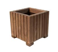 BOGATECO Jardinera de Madera | Maceta 25 x 25 x 25 cm | Para Hierbas, Hogar, Jardín, Balcón, Terraza | Con Inserto de Plástico | Impregnada | Marrón Oscuro