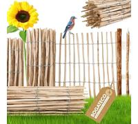 BOGATECO Valla de Madera de Avellano | 500 cm de Largo & 100 cm de Altura | Distancia Entre los Rieles 7-8 cm Jardín | Puede ser Utilizado como una Cubierta de Camas de Vegetales
