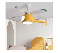 BOGAZY Ventiladores Techo Luz Ventilador De Techo Ballena Nórdica, Luces Led Dormitorio for Lámpara Habitación, Ventiladores Restaurante con Control Remoto Dormitorio Sal(B-Yellow)