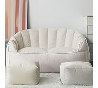 BOGDTF Nuevo sofá Perezoso Doble puf, Adecuado para jardín, Sala de Estar, Dormitorio, Beige