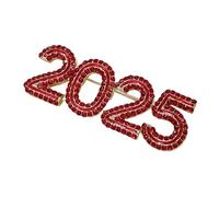 BOGEEL Broche de solapa de cristal con diamantes de imitación 2025, accesorios para fotos, broche de cristal de Año Nuevo