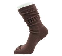 BOGEEL Calcetines largos de cinco dedos para mujer, color sólido, calcetines de algodón separados