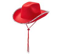 BOGEEL - Sombrero de lentejuelas para mujer, accesorio de boda, fiesta de despedida de soltera, sombrero occidental para novia