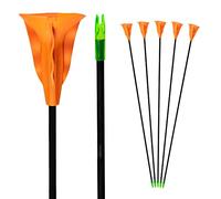 Bogenkönig Flechas para Tiro con Arco | Juego de 5 | Flechas para Arco de Fibra de Vidrio con Ventosa Naranja para Principiantes y Avanzados | 28 Pulgadas