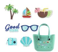 Boğg Bag Charms - Accesorios para bolsas de surf de verano, inserciones de | goma desmontables, bonitos dijes de playa para bolsos, viajes, piscina, vacaciones, estilo decorativo, y moderno