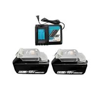 BOGJFC Batería 18V 5Ah/6Ah Li-Ion Sustitución Para Compatible Con Makita DGA504 DTD173 TW004G DTW700 Con BMS Indicador LED Celdas 18650(2PCS 6Ah with Charger)