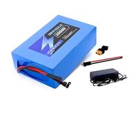 BOGJFC Batería 36V 20Ah Li Ion Para Bicicleta Eléctrica Scooter 30A BMS Cargador 42V 2A Celdas 18650 Azul 220x140x70mm Compatible con Motores 100W a 1000W