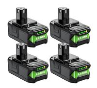 BOGJFC Batería Li Ion 18V 6Ah Pack Compatible Con Ryobi P108 Reemplazo Para P113 P114 P116 P117 P118 P119 P125 Herramientas Sin Cable Taladro Sierra Atornillador(4 battery)