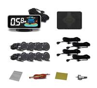 BOGJFC Kit De 8 Sensores 12V 40kHz Parktronic Aparcamiento Delantero Y Trasero Detector De Reversa NY606(Matte black)