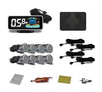 BOGJFC Kit De 8 Sensores 12V 40kHz Parktronic Aparcamiento Delantero Y Trasero Detector De Reversa NY606(Grijs)
