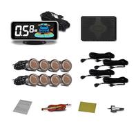 BOGJFC Kit De 8 Sensores 12V 40kHz Parktronic Aparcamiento Delantero Y Trasero Detector De Reversa NY606(Brown)