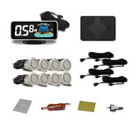 BOGJFC Kit De 8 Sensores 12V 40kHz Parktronic Aparcamiento Delantero Y Trasero Detector De Reversa NY606(Golden)