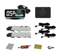 BOGJFC Kit De 8 Sensores 12V 40kHz Parktronic Aparcamiento Delantero Y Trasero Detector De Reversa NY606(Bianco)